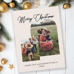 Merry Christmas customized photo holidays Holiday Postcard<br><div class="desc">Merry Christmas,  customized photo holiday postcard.</div>