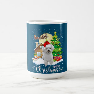 Merry Christmas Cute Bichon Frise Santa With Xmas Coffee Mug