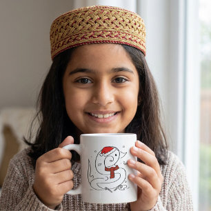 Merry christmas cute cartoon kids illustration coffee mug