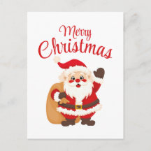Merry Christmas Cute Cartoon Santa Claus Simple
