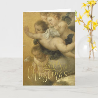 Merry Christmas - Cute Cherubs Fine Art Card