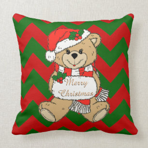 Merry Christmas Cute Christmas Bear Nursery Cushion