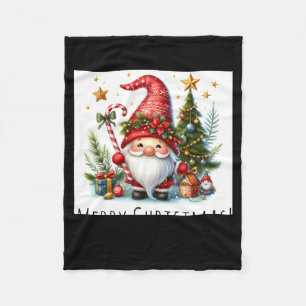 Merry Christmas Cute Christmas Gnome And More  Fleece Blanket