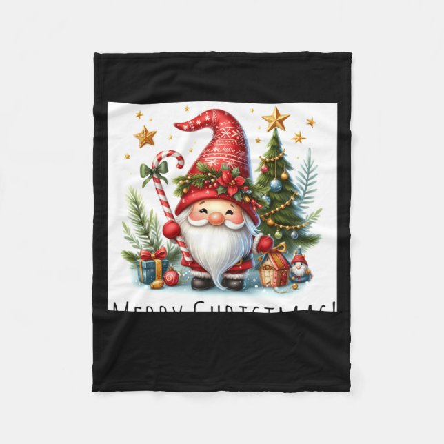 Merry Christmas Cute Christmas Gnome And More  Fleece Blanket (Front)