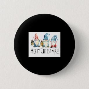Merry Christmas Cute Christmas Gnomes  6 Cm Round Badge