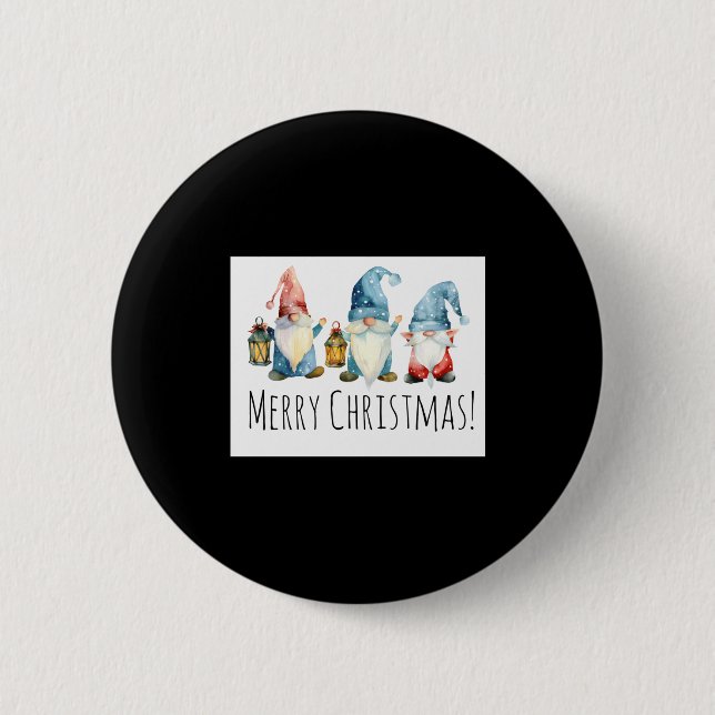 Merry Christmas Cute Christmas Gnomes  6 Cm Round Badge (Front)