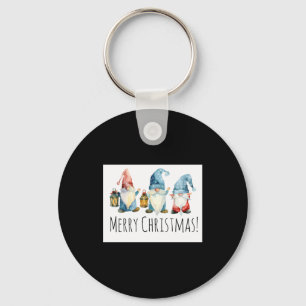 Merry Christmas Cute Christmas Gnomes Key Ring
