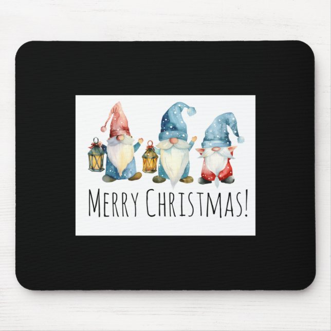 Merry Christmas Cute Christmas Gnomes  Mouse Mat (Front)