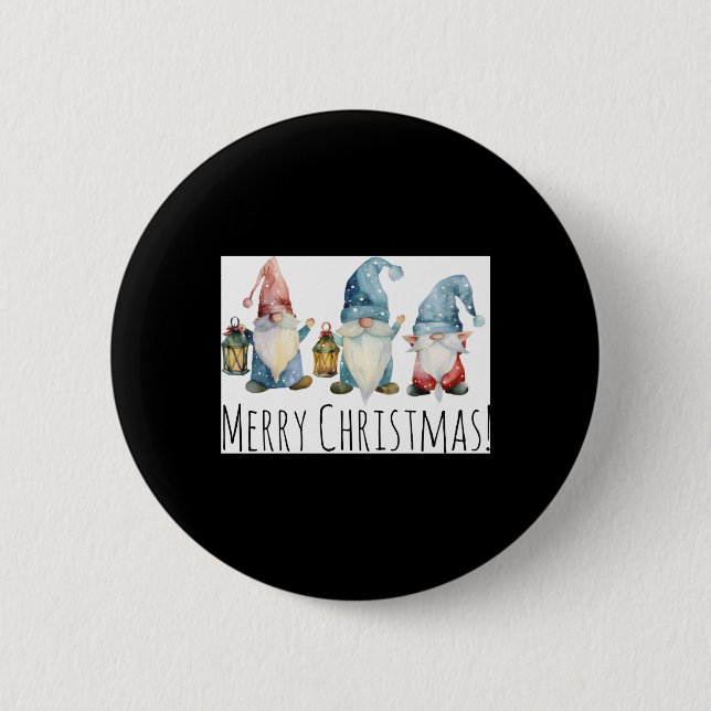 Merry Christmas Cute Christmas Gnomes T Shirt  6 Cm Round Badge (Front)