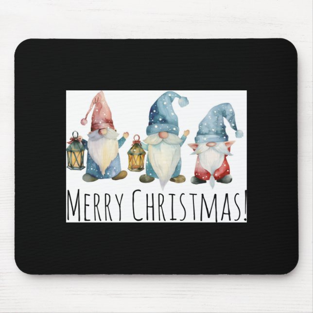 Merry Christmas Cute Christmas Gnomes T Shirt  Mouse Mat (Front)