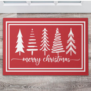 Merry Christmas Cute Christmas Tree Doormat