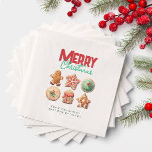 Merry Christmas Cute Cookies Holiday Baking Party Napkin