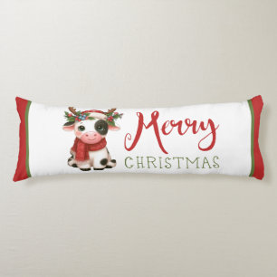 Merry Christmas cute cow Body Cushion
