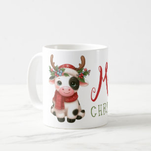 Merry Christmas cute cow Coffee Mug