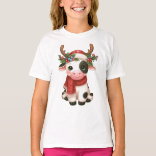 Merry Christmas cute cow  T-Shirt