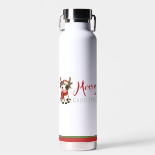 Merry Christmas cute cow Water Bottle