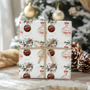 Merry Christmas Cute Decoration Ball Photo Wrapping Paper
