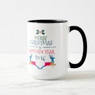 Merry Christmas Cute Deer & Custom Text Mug