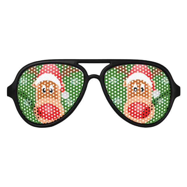 Merry Christmas Cute Deer Party Shades Sunglasses (Front)