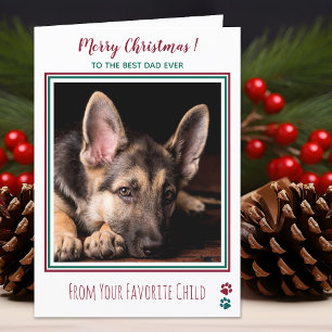Merry Christmas Cute Dog Dad Holiday Card