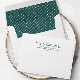 Merry Christmas cute dotted stripes green white Envelope