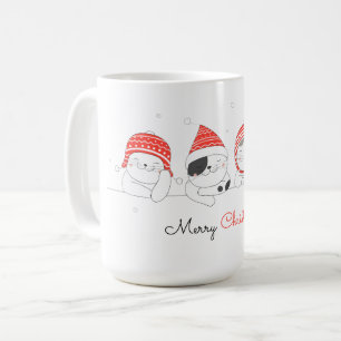 Merry Christmas Cute Draw Cats Coffee Mug