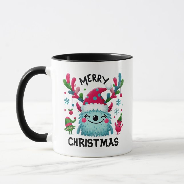 Merry Christmas Cute Fluffy Mug (Left)