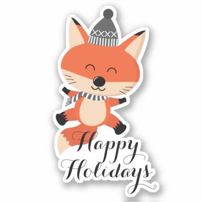 Merry Christmas Cute Fox ID854 (Front)