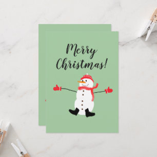 Merry Christmas Cute Frosty Snowman Card