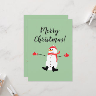 Merry Christmas Cute Frosty Snowman Card