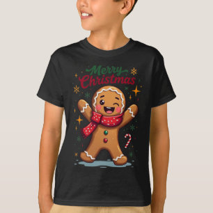 Merry Christmas Cute Gingerbread Man Holiday Festi T-Shirt