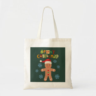 Merry Christmas Cute Gingerbread Man Tote Bag