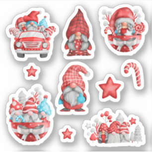 Merry Christmas Cute Gnome For kids Blue Red 