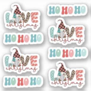 Merry Christmas Cute Gnome leopard print Blue Red
