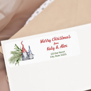 Merry Christmas Cute Gnomes Rustic Holiday Foliage