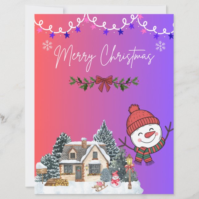 Merry Christmas Cute Greeting Card (Front)