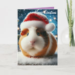 Merry Christmas Cute Guinea Pig with Santa Hat Card<br><div class="desc">Merry Christmas cute Guinea Pig with Santa Claus hat card. which you can personalise with your name and the recipients name. Standard size only.</div>