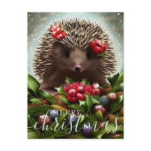 Merry Christmas Cute Hedgehog