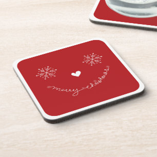 Merry Christmas Cute Holiday Cork Coaster