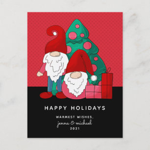 MERRY CHRISTMAS   Cute Holiday Gnomes Postcard