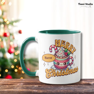 Merry Christmas Cute Hot Chocolate Mug Family