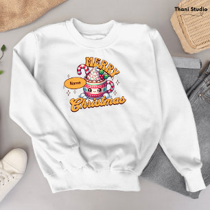 Merry Christmas Cute Hot Chocolate Mug Family Sweatshirt