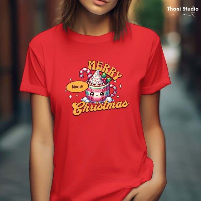 Merry Christmas Cute Hot Chocolate Mug Family T-Shirt (Creator Uploaded)