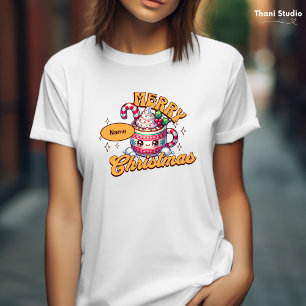 Merry Christmas Cute Hot Chocolate Mug Family T-Shirt