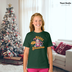 Merry Christmas Cute Hot Chocolate Mug Family T-Shirt