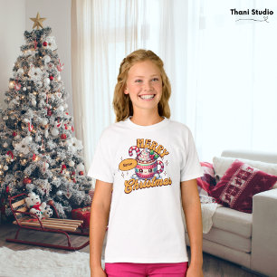 Merry Christmas Cute Hot Chocolate Mug Family T-Shirt