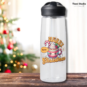 Merry Christmas Cute Hot Chocolate Mug Family Water Bottle