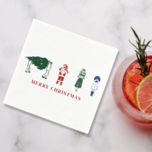 Merry Christmas Cute Illustration Napkin
