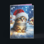Merry Christmas Cute Kitten Card<br><div class="desc">Merry Christmas cute kitten card. which you can personalise with your name and the recipients name. Standard size only.</div>