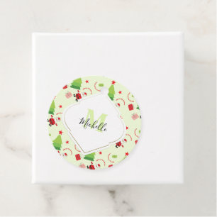 Merry Christmas Cute Monogram Favour Tags